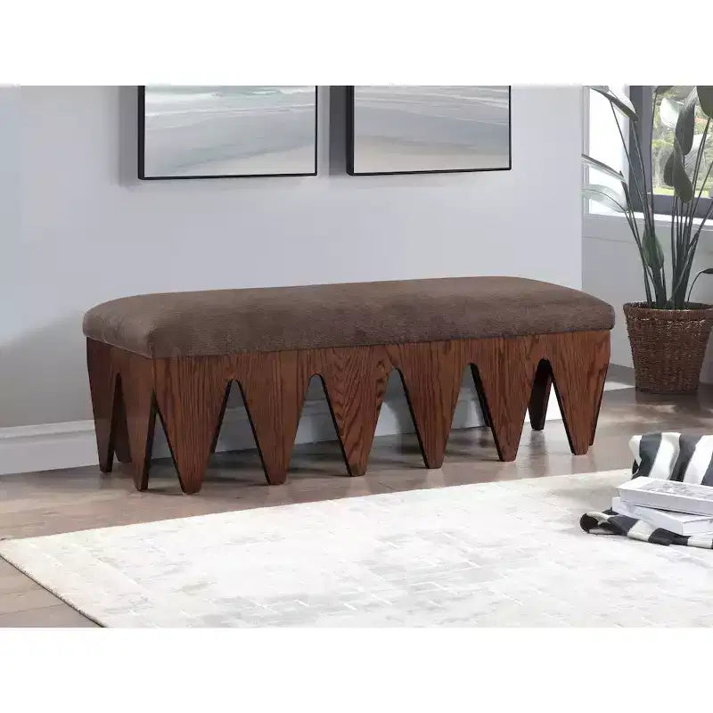 Meridian Furniture,Altair Velour Fur Fabric Bench
