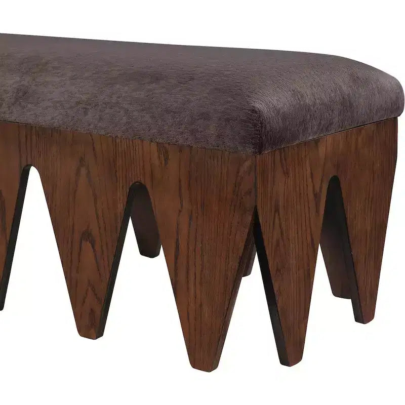 Meridian Furniture,Altair Velour Fur Fabric Bench