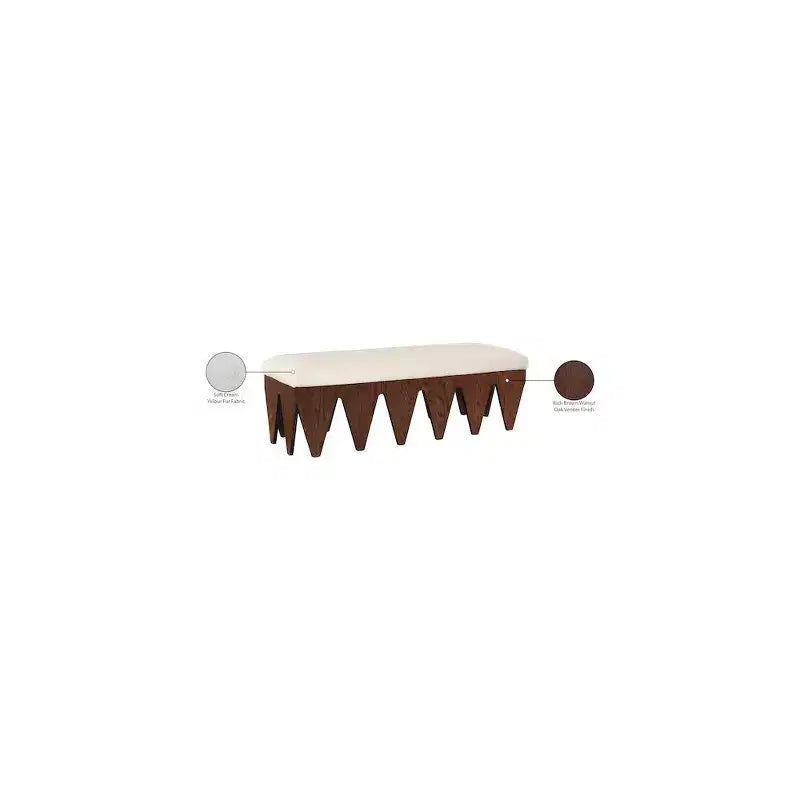 Meridian Furniture,Altair Velour Fur Fabric Bench