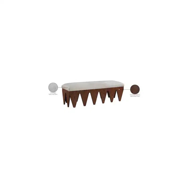 Meridian Furniture,Altair Velour Fur Fabric Bench
