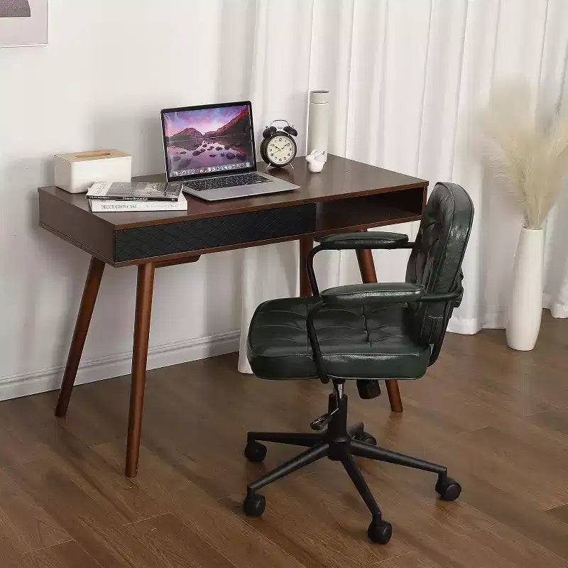Acekool Adjustable Height Swivel Chair with Armrests - Green Home Office Chair