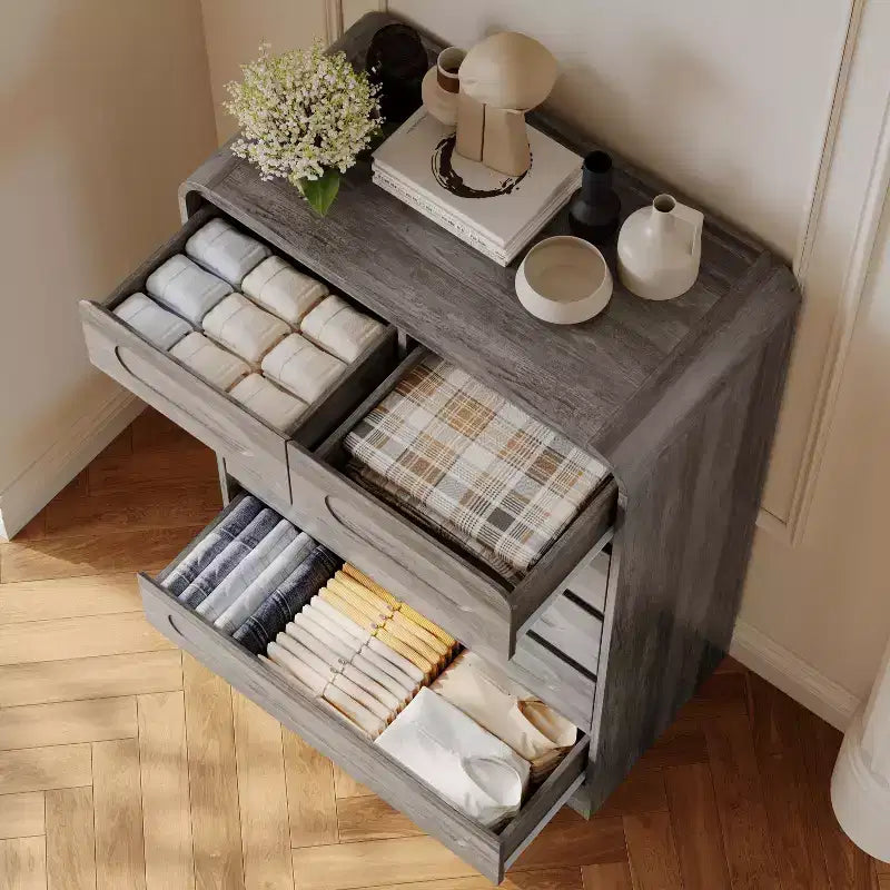SOLACE FURNITURE 44 Tall 6 Dressers Drawers & Chest of Drawers with Pre-installed Slides