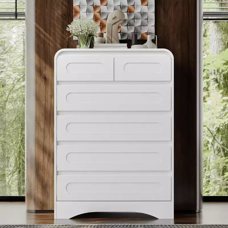 SOLACE FURNITURE 44 Tall 6 Dressers Drawers & Chest of Drawers with Pre-installed Slides