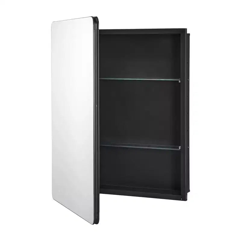 VEVOR Medicine Cabinet, 24 x 30 inch, Medicine Cabinet for Bathroom with Mirror, Aluminum Frame Bathroom Wall Cabinet, Black