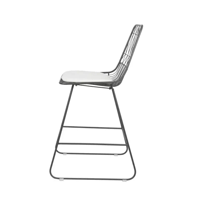 GDFStudio Hawkes Modern Iron 26.50 Inch Counter Stools with Cushions (Set of 2)