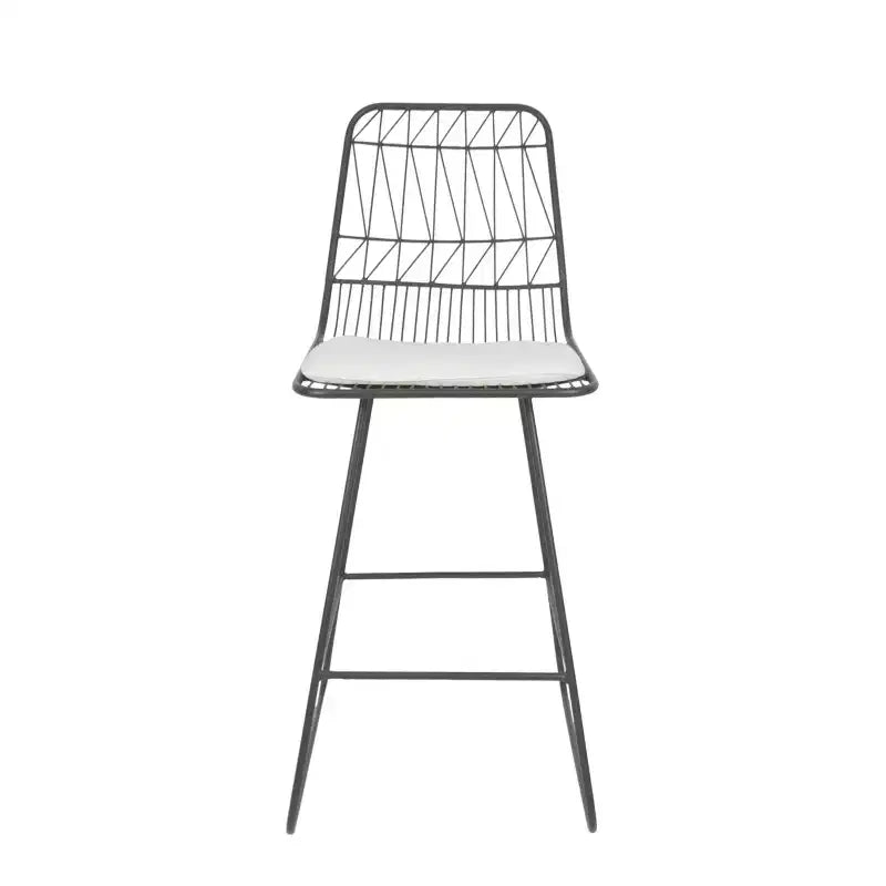 GDFStudio Hawkes Modern Iron 26.50 Inch Counter Stools with Cushions (Set of 2)