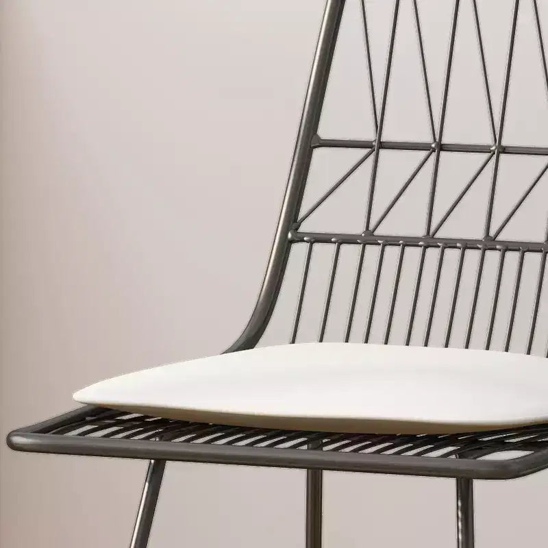 GDFStudio Hawkes Modern Iron 26.50 Inch Counter Stools with Cushions (Set of 2)