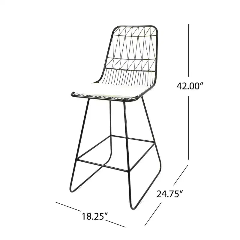 GDFStudio Hawkes Modern Iron 26.50 Inch Counter Stools with Cushions (Set of 2)