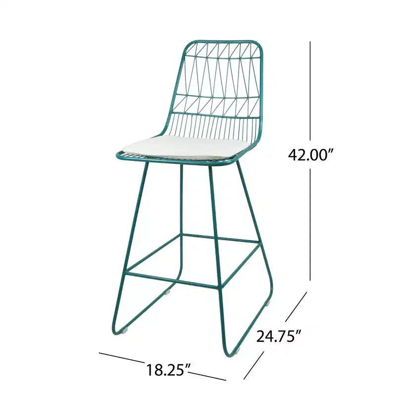 GDFStudio Hawkes Modern Iron 26.50 Inch Counter Stools with Cushions (Set of 2)