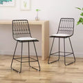 GDFStudio Hawkes Modern Iron 26.50 Inch Counter Stools with Cushions (Set of 2)