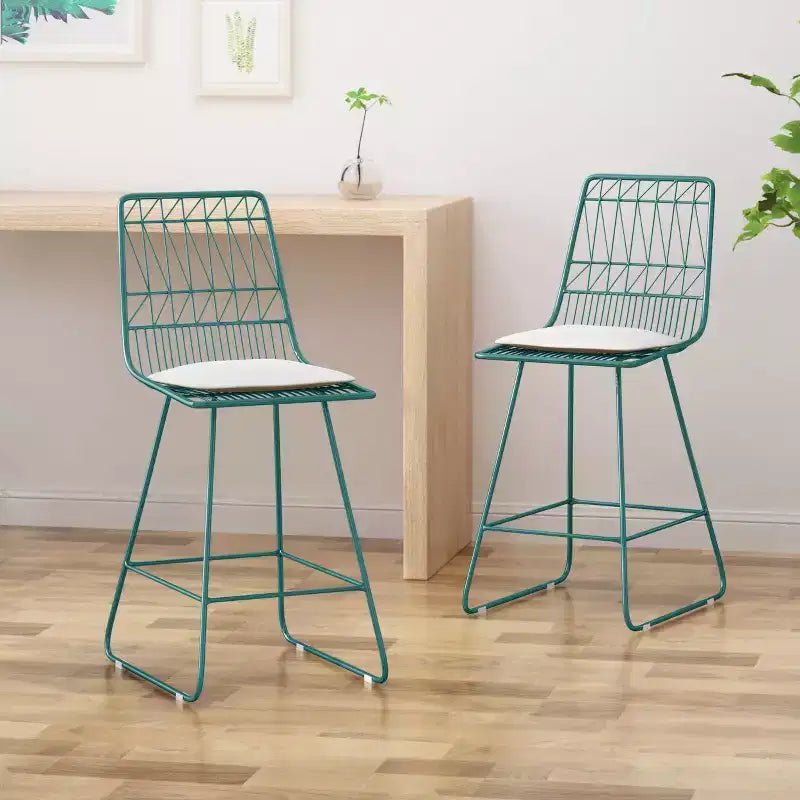 GDFStudio Hawkes Modern Iron 26.50 Inch Counter Stools with Cushions (Set of 2)