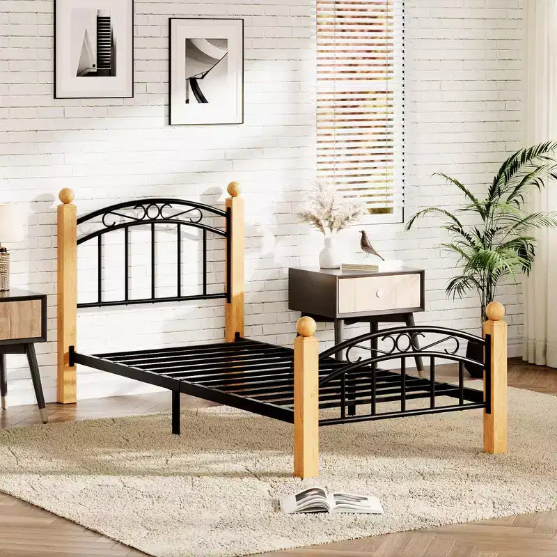 Bed Frame with Headboard and Footboard,Classic Metal Platform Bed Frame Mattress Foundation with Under Storage,Steel Slats, No Box Spring Needed