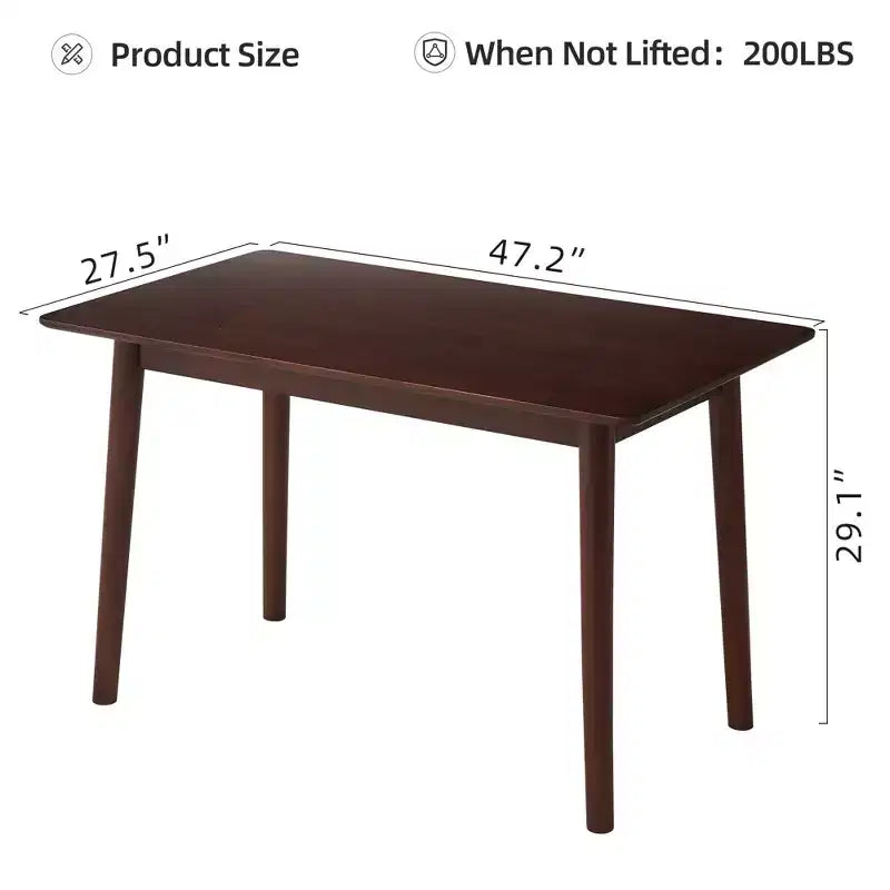 Okak Round/Rectangular Dining Table Solid Wood Kitchen Table Dining Table for 4 for Dining Room, Small Space