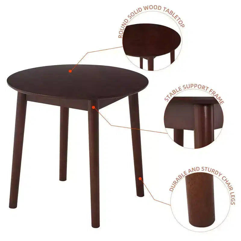 Okak Round/Rectangular Dining Table Solid Wood Kitchen Table Dining Table for 4 for Dining Room, Small Space