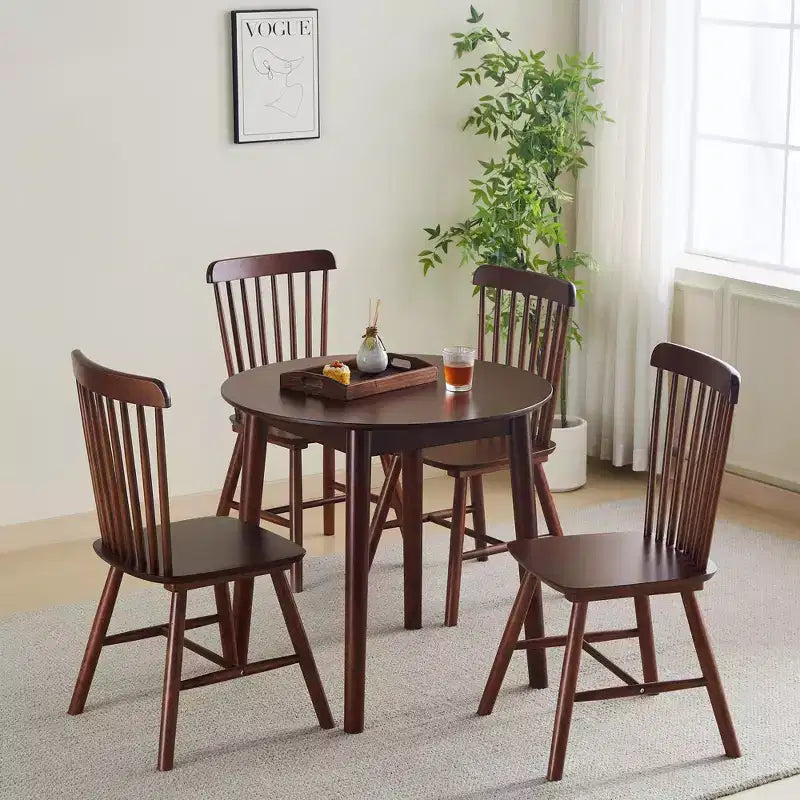 Okak Round/Rectangular Dining Table Solid Wood Kitchen Table Dining Table for 4 for Dining Room, Small Space
