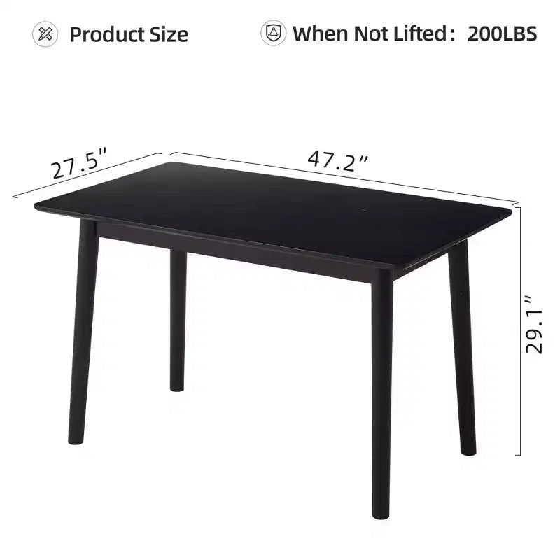 Okak Round/Rectangular Dining Table Solid Wood Kitchen Table Dining Table for 4 for Dining Room, Small Space