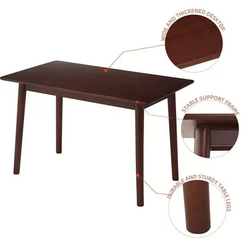 Okak Round/Rectangular Dining Table Solid Wood Kitchen Table Dining Table for 4 for Dining Room, Small Space