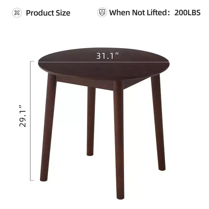 Okak Round/Rectangular Dining Table Solid Wood Kitchen Table Dining Table for 4 for Dining Room, Small Space