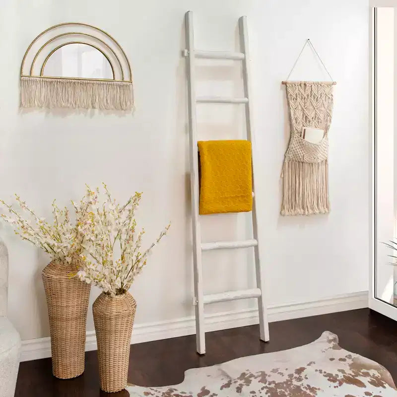 Boho-Chic Inspired Wall Mirror Decorative with Fringe Accent - Arched Wall Mirror for Bedroom, Bathroom, and Dorm Styling - 17, Gold