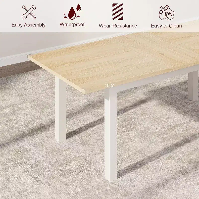 GustoWave 63 Large Extendable Dining Table, for 4-8 People