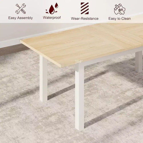 GustoWave 63 Large Extendable Dining Table, for 4-8 People