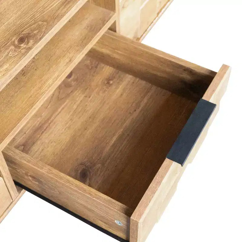 TV Stand for TVs up to 85, Media Console Entertainment Center with Storage, Natural Wood - ModernLuxe