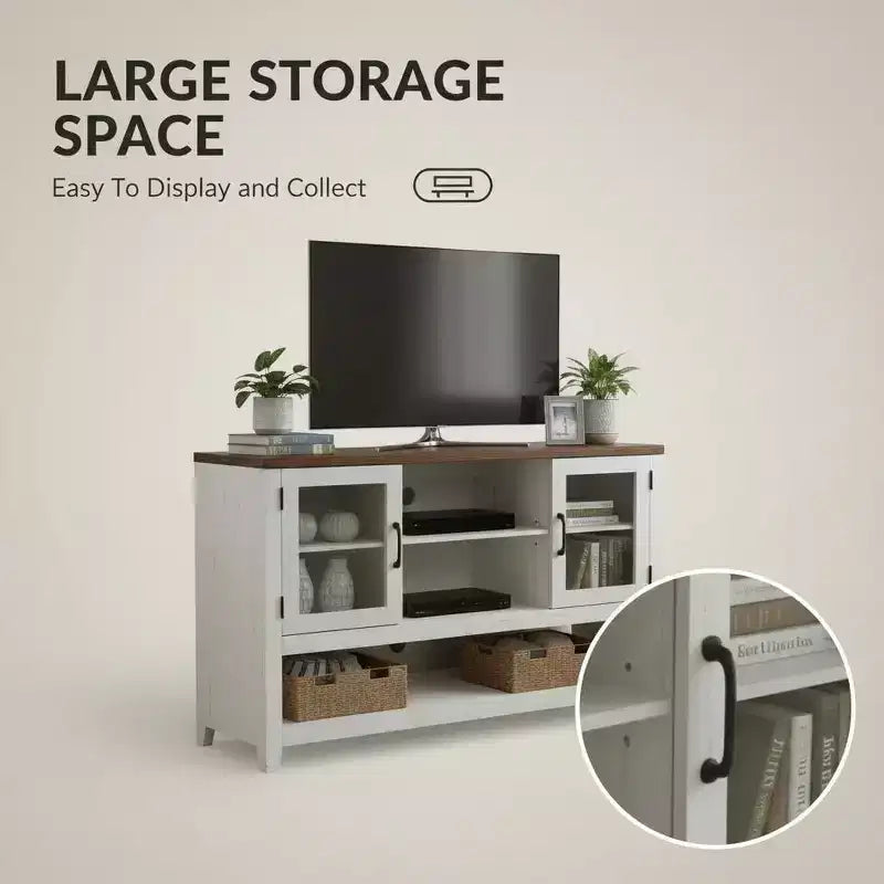 Sideboard Buffet Cabinet with 2 Glass Doors and 3 Shelves, Coffee Bar Storage Cabinet, Modern Design for Living Room, Entryway, and Dining Room