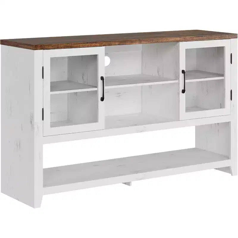 Sideboard Buffet Cabinet with 2 Glass Doors and 3 Shelves, Coffee Bar Storage Cabinet, Modern Design for Living Room, Entryway, and Dining Room