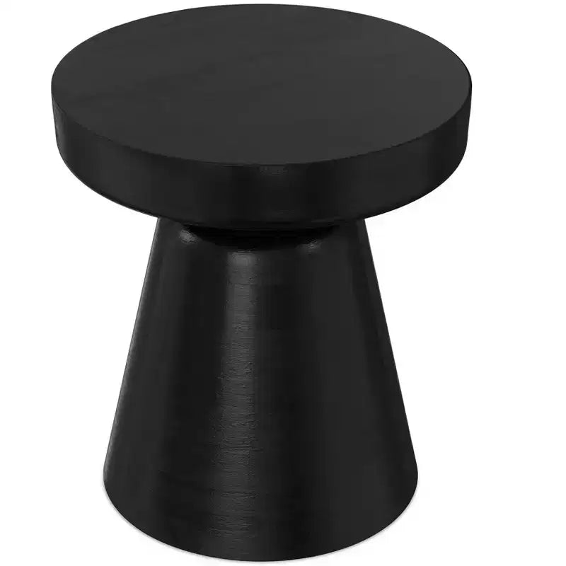 Krentz SOLID MANGO WOOD 16 inch Wide Round Boho Contemporary Rustic Accent Table, Fully Assembled