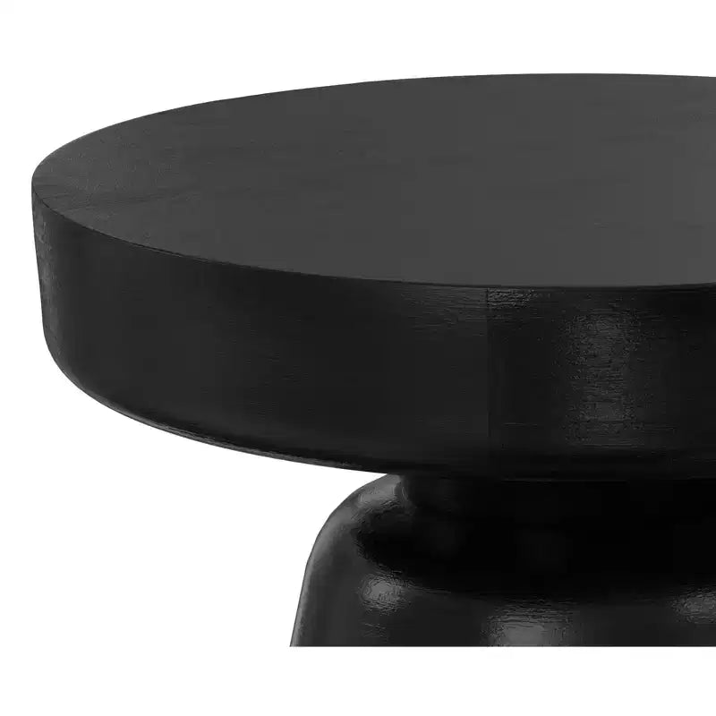 Krentz SOLID MANGO WOOD 16 inch Wide Round Boho Contemporary Rustic Accent Table, Fully Assembled