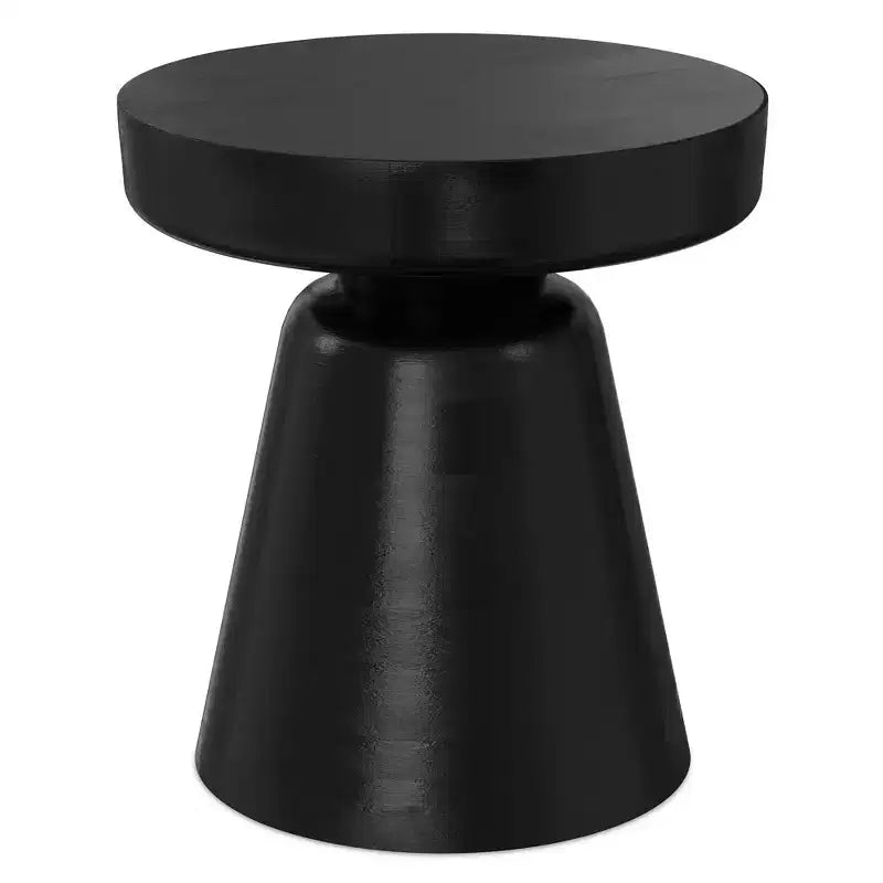 Krentz SOLID MANGO WOOD 16 inch Wide Round Boho Contemporary Rustic Accent Table, Fully Assembled