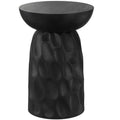 Willis 13 inch Wide Solid Mango Contemporary V-Chisel Accent Table in Black, Assembled
