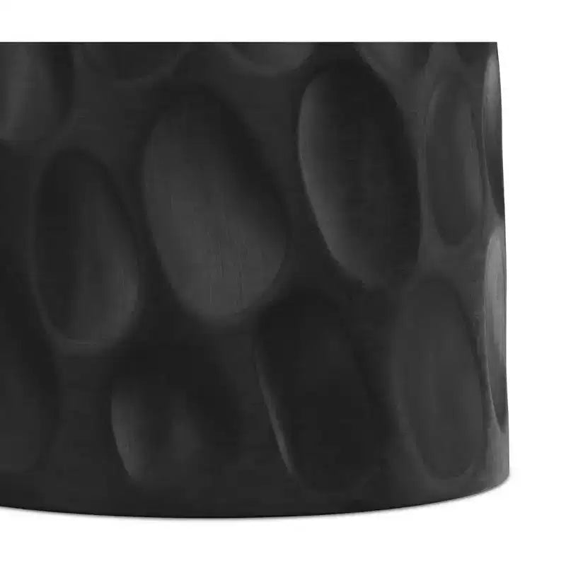 Willis 13 inch Wide Solid Mango Contemporary V-Chisel Accent Table in Black, Assembled