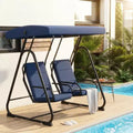 2-Person Outdoor Swing Chair, Adjustable Canopy & Removable Cushions, Heavy-Duty Steel Frame, Weather-Resistant, for Porch, Patio, Garden, Balcony