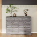 Famapy 9-Drawer Rustic Dresser with Antique Bronze Handles,Large Capacity Bedroom/Entryway Storage,Farmhouse Chest of Drawers