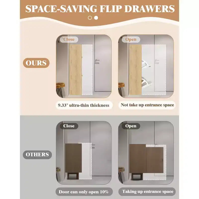 4-Door Shoe Cabinet - White Slim Wooden Storage Organizer with Open Top Shelf for Entryway/Hallway/Bedroom (1-Pack)