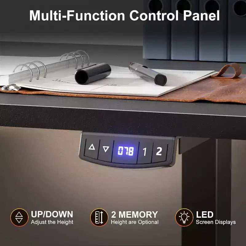 63 Inch L Shaped Electric Standing Desk Sit to Stand Reversible Corner Desk Adjustable Height Computer Table Memory Presets Home Office Gaming Black