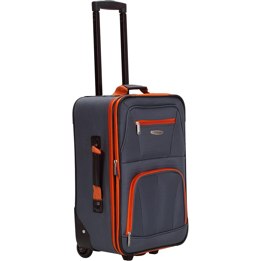 | Rockland Journey Softside Upright Luggage Set, Expandable, Charcoal, 4-Piece (14/19/24/28) | Luggage Sets