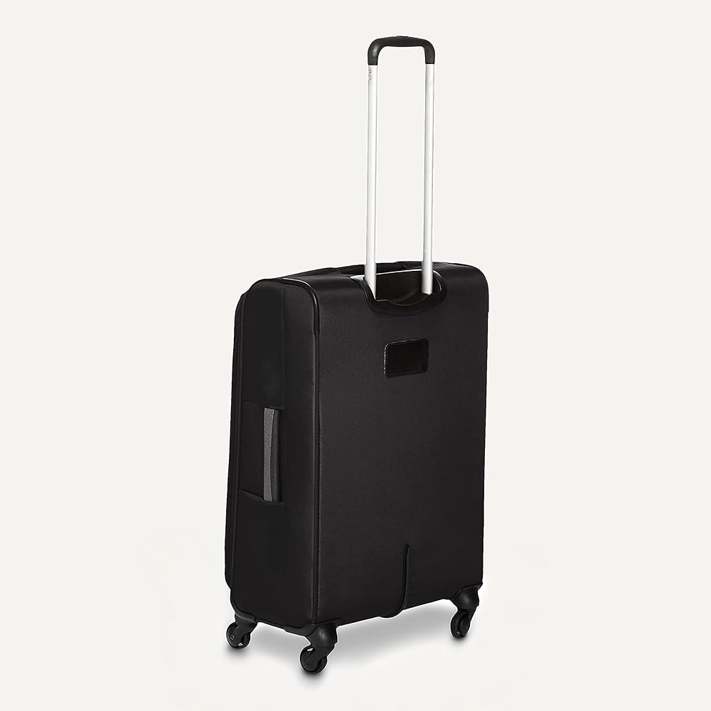 | 3-Piece Set (21", 23", 28"), Softside Suitcases With Wheels, With Four 360-Degree Multi-directional Spinner Wheels, Expandable Space, Zippered Pocket and Straps, Telescopic Handle, Black | Suitcases