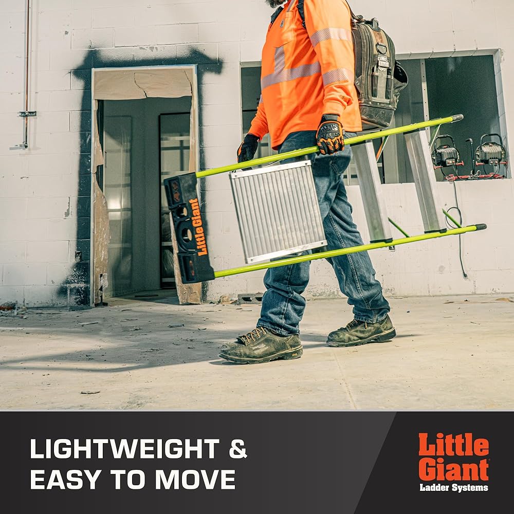 Little Giant Ultra Step Ladder with XL Platform, 3-Step Lightweight Foldable Non-Conductive Fiberglass, 300 Lbs. Capacity Type IA Extra Heavy Duty Ladder 8-Ft Max Reach
