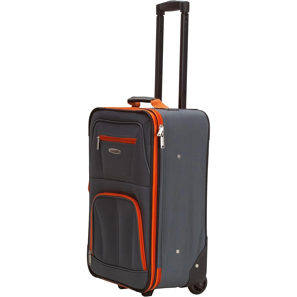 | Rockland Journey Softside Upright Luggage Set, Expandable, Charcoal, 4-Piece (14/19/24/28) | Luggage Sets