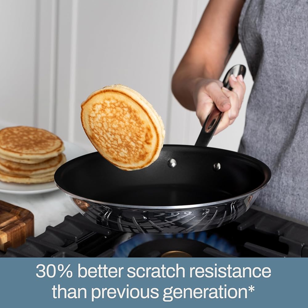 All-Clad Stainless Steel Pro Nonstick Frying Pan Set – 8 &amp; 10 Inch Skillets, Induction Compatible, Oven &amp; Broiler Safe to 500°F, Professional Cookware, Silver