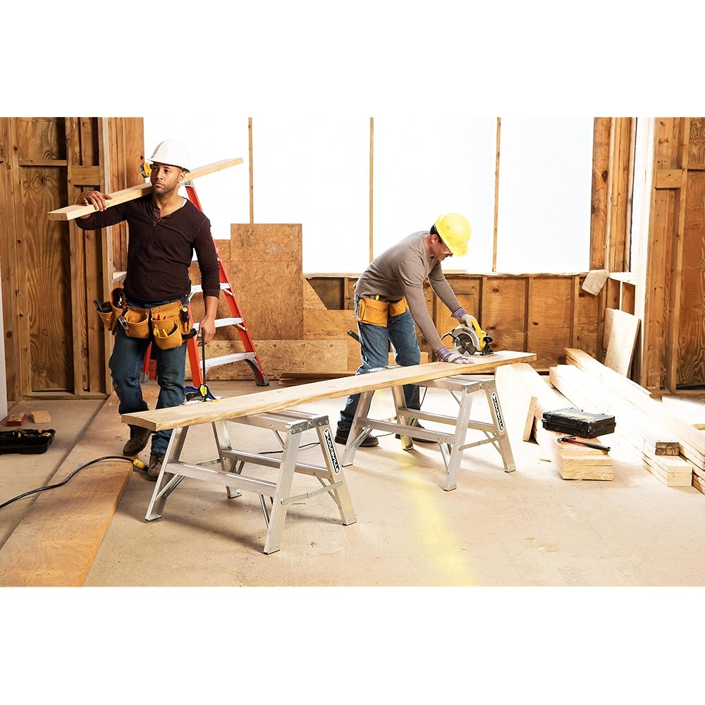 Louisville Ladder 3-foot Aluminium Sawhorse Ladder, 300-Pound Load Capacity, Type IA, L-2032-03