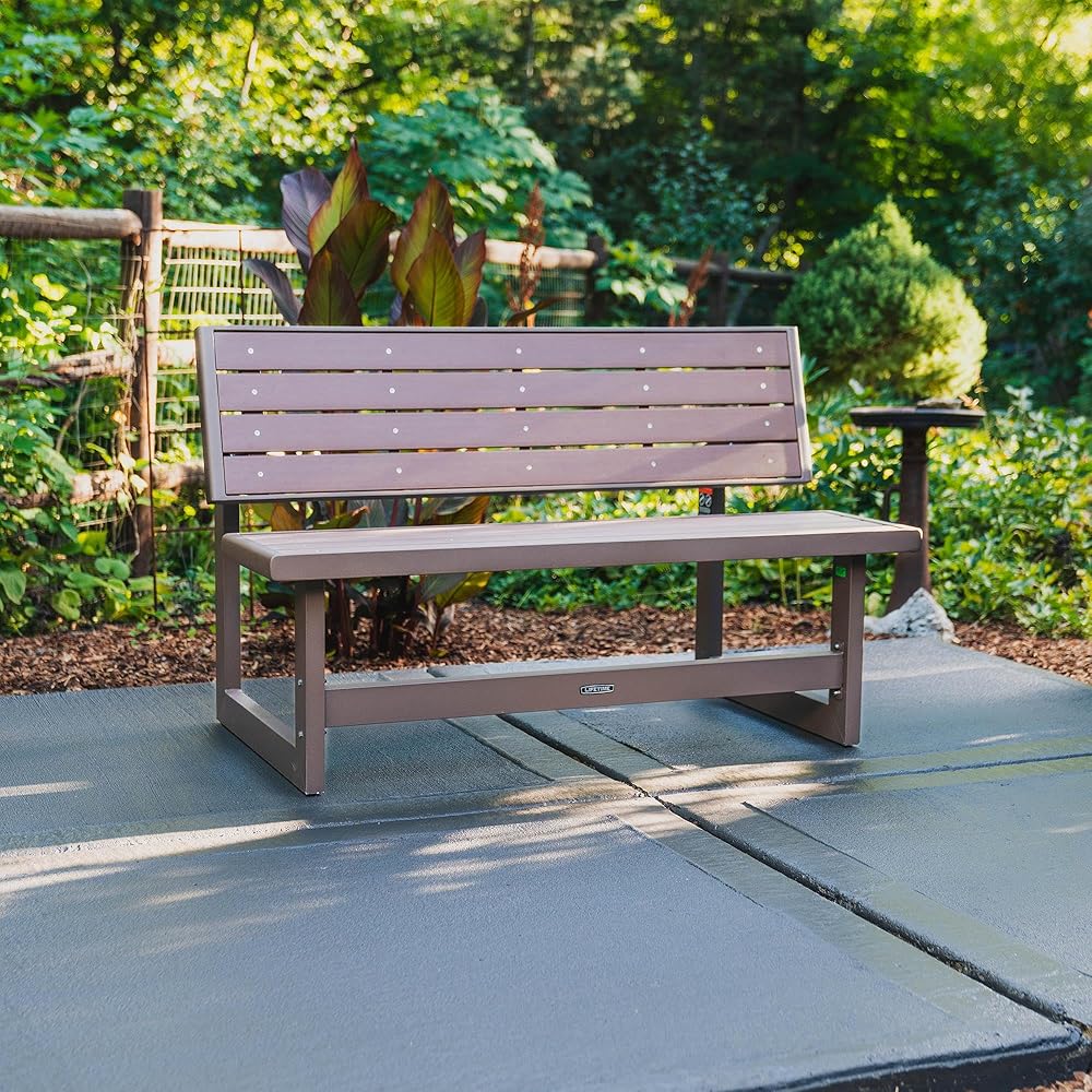 Lifetime 60139 Outdoor Convertible Bench, 55 Inch, Mocha Brown