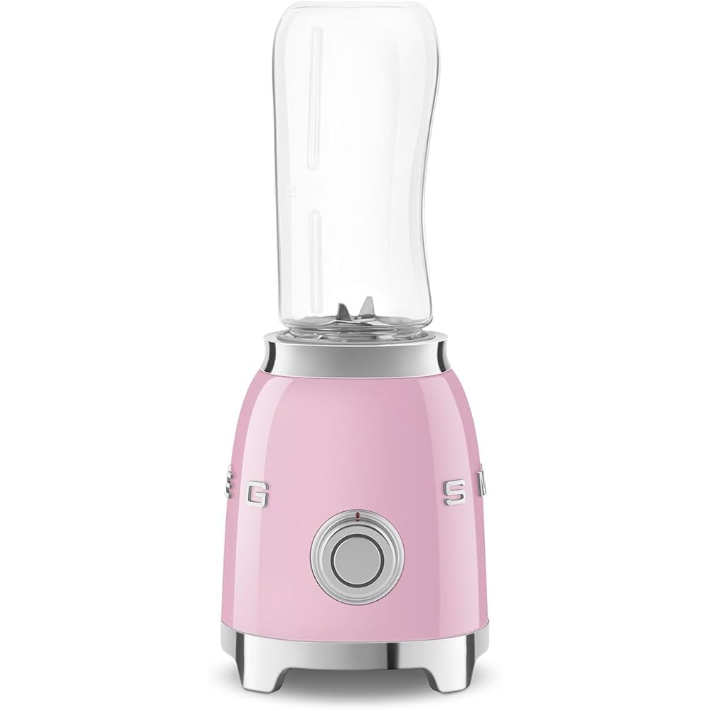 SMEG 50's Retro Style Personal Blender with Backlit Knob and Two 600 ML BPA Free bottles PBF01PKUS Pink