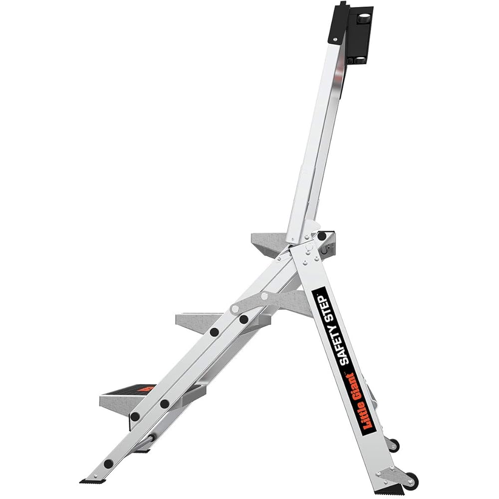 Little Giant Ladders, Safety Step, 3-Step, 3 Foot, Step Stool, Aluminum, Type 1A, 300 lbs Weight Rating, (10310BA)