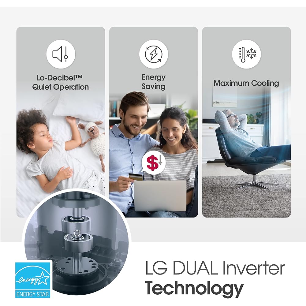 LG 10,000 BTU Window Air Conditioner Unit with Remote Control, 115V, White
