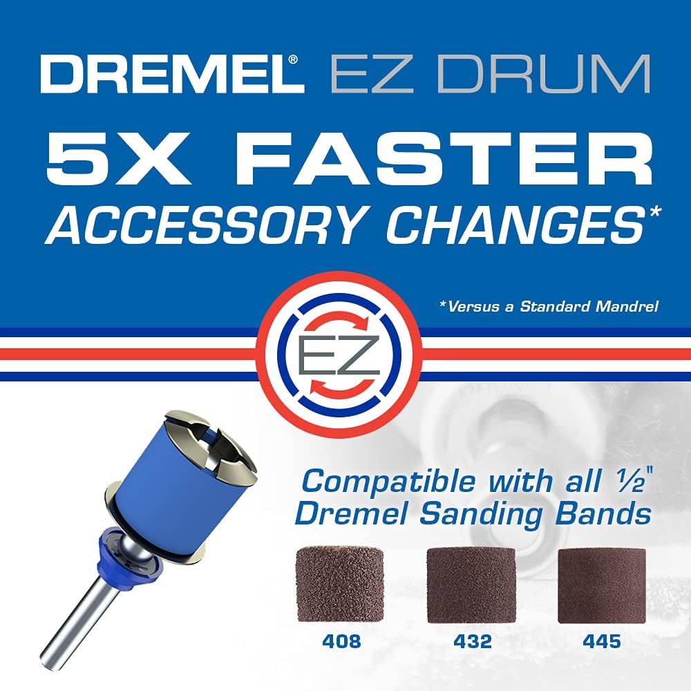 Dremel EZ725 70-Piece All-Purpose Rotary Tool Accessory Set With Storage Kit EZ-Lock And EZ Drum For Faster Accessory Changes Perfect for Cutting, Polishing, Cleaning, And Sanding