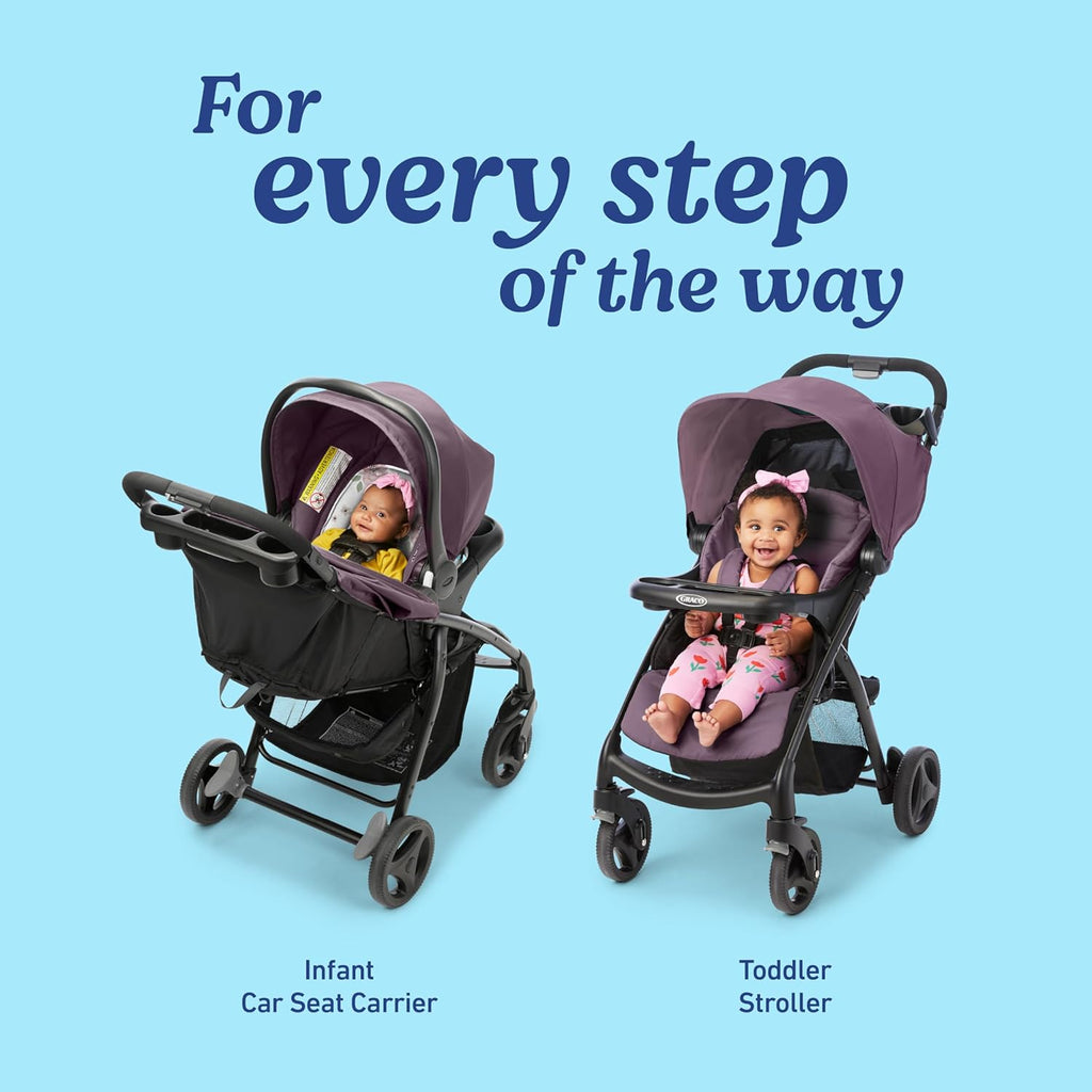 Graco Verb Travel System | Includes Verb Stroller and SnugRide 30 Infant Car Seat, Merrick | Stroller and Carseat Combo