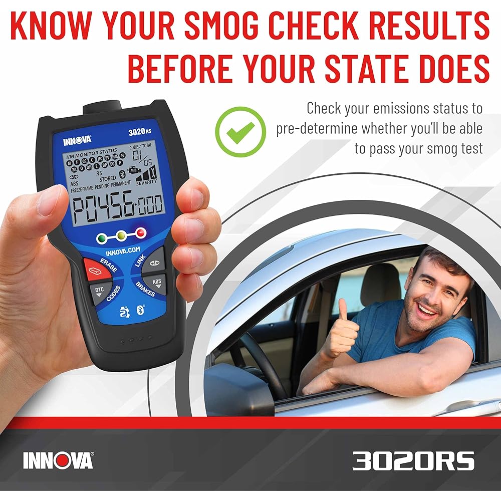 INNOVA 3020RS Fast &amp; Easy-to-Use Check Engine Code Reader, OBD2 Scan tool for ABS Clear with Fix &amp; Part Recommendations, Maintenance Schedules, &amp; Free TSBs on iPhone &amp; Android
